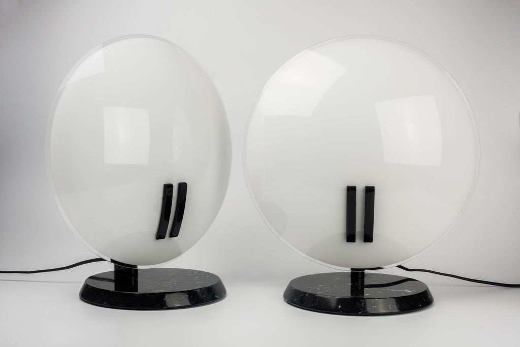 Table Lamp Perla by BRUNO GECCHLIN for O LUCE, Black Marble