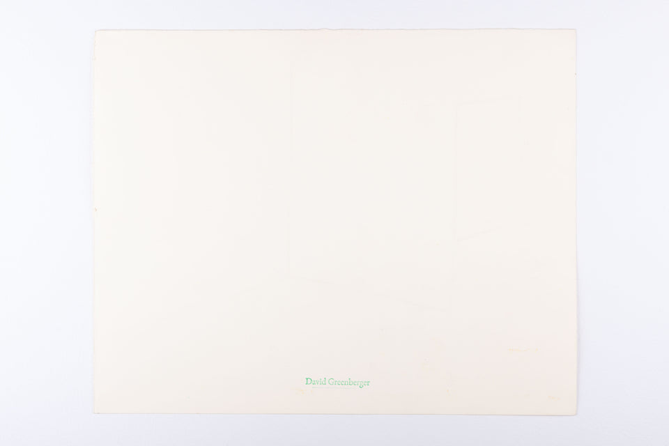Original Oil Pastel drawing, Two Windows One Rug by David Greenberger, signed dated 1980