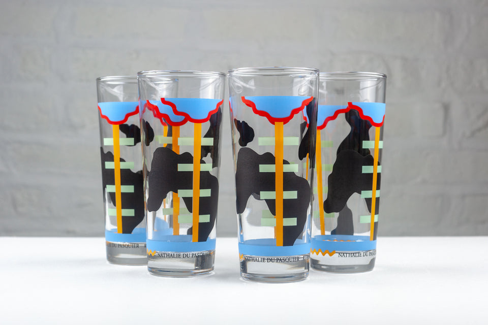 4 Memphis Glasses by Nathalie du Pasquier for Ritzenhoff, Germany