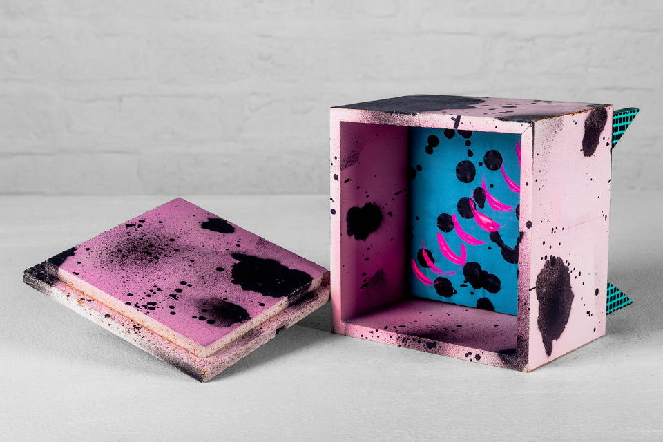 Pink Flamingo, 1980s Lacquered Jewelry Box by Hollis Fingold, Signed USA