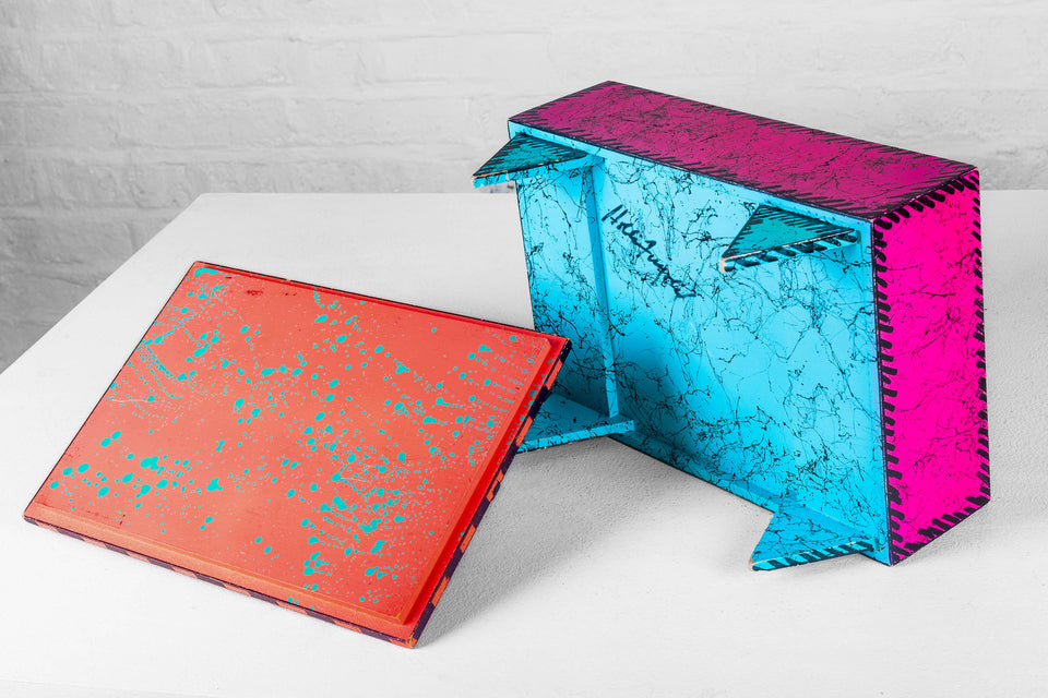 Pop Art Large 1980s Lacquered Box by Hollis Fingold, Handmade, Signed USA