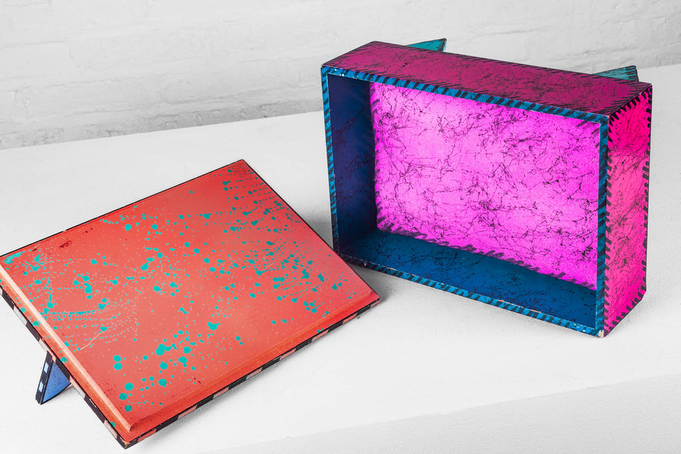 Pop Art Large 1980s Lacquered Box by Hollis Fingold, Handmade, Signed USA
