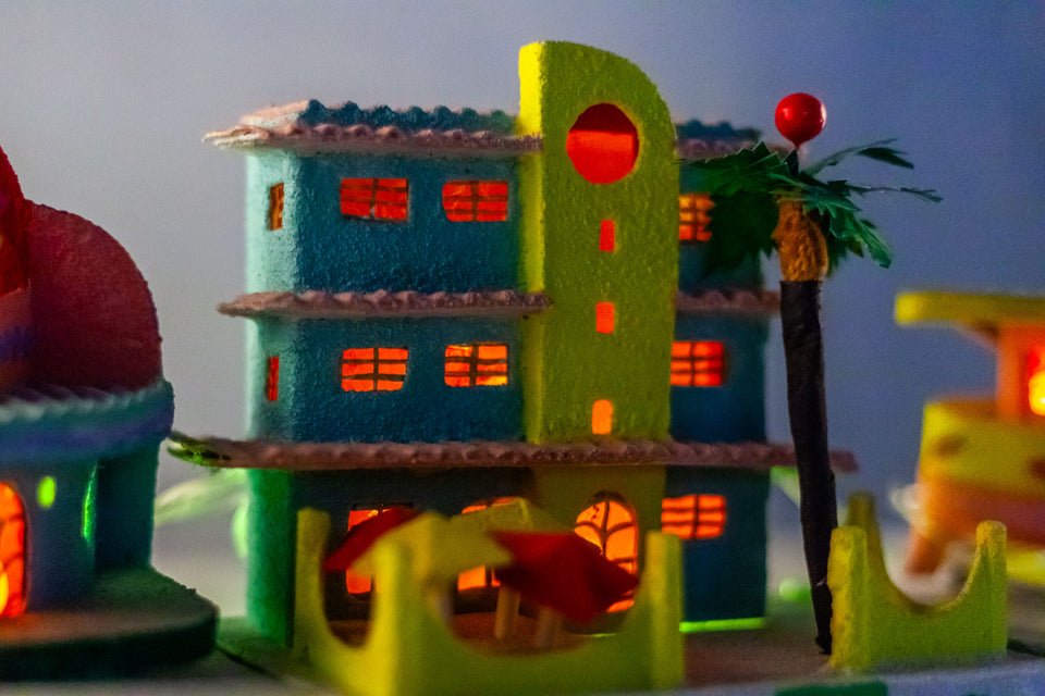 Hotel with Palm Tree, Miami Beach Putz Houses series by Jason Sargenti 2017