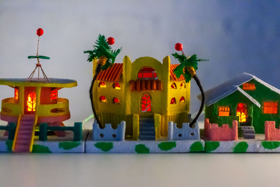 Apartment Block with Palm Trees, Miami Beach Putz Houses series by Jason Sargenti 2017