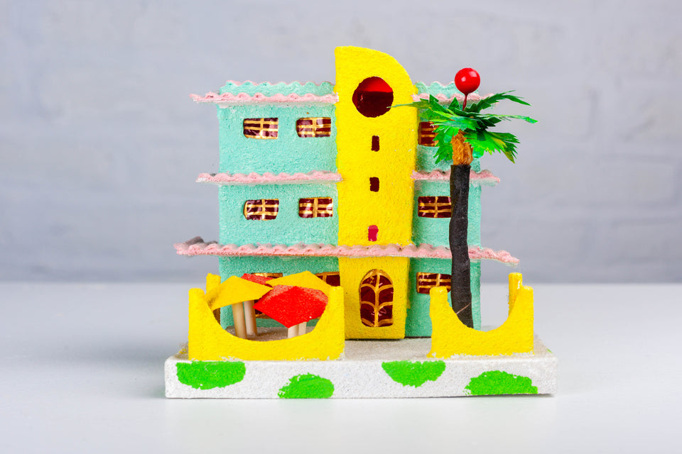 Hotel with Palm Tree, Miami Beach Putz Houses series by Jason Sargenti 2017