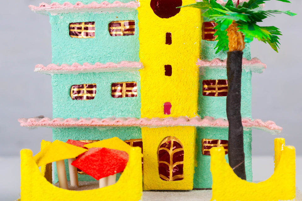 Hotel with Palm Tree, Miami Beach Putz Houses series by Jason Sargenti 2017