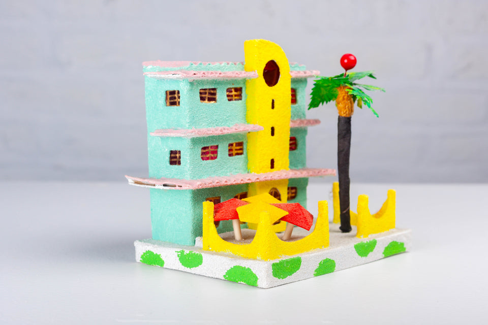 Hotel with Palm Tree, Miami Beach Putz Houses series by Jason Sargenti 2017