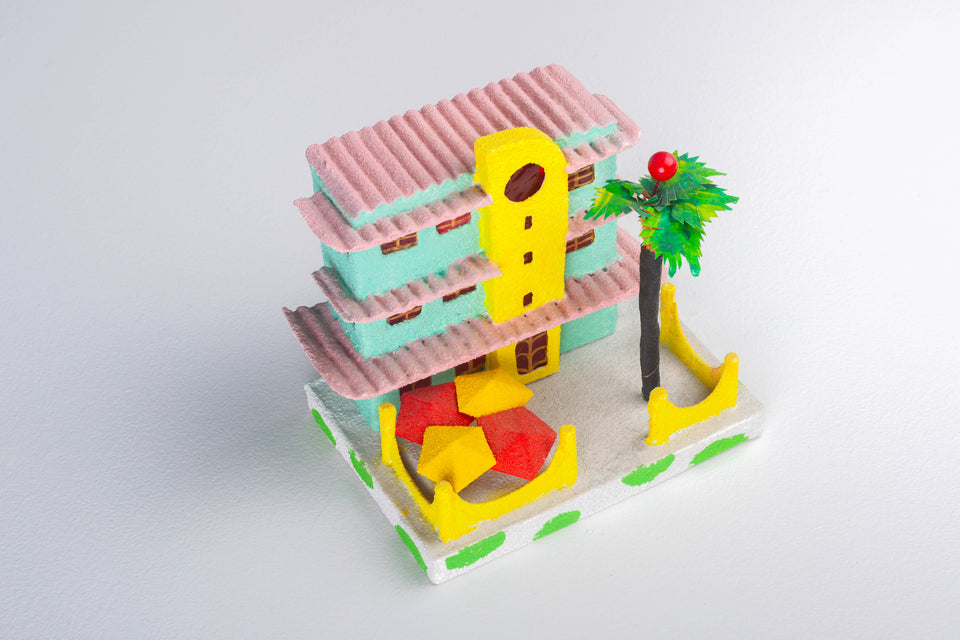 Hotel with Palm Tree, Miami Beach Putz Houses series by Jason Sargenti 2017