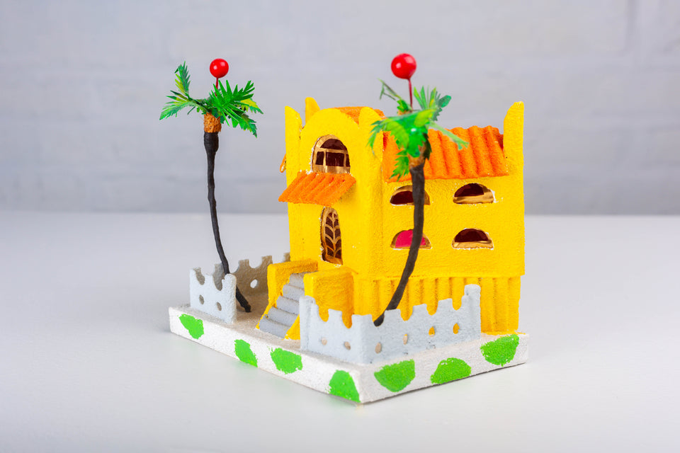 Apartment Block with Palm Trees, Miami Beach Putz Houses series by Jason Sargenti 2017