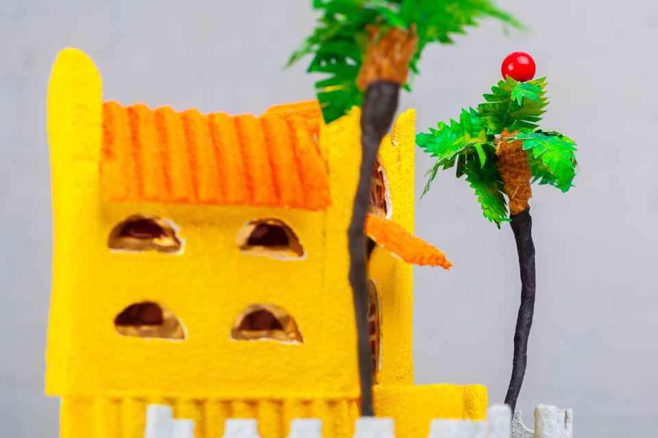 Apartment Block with Palm Trees, Miami Beach Putz Houses series by Jason Sargenti 2017