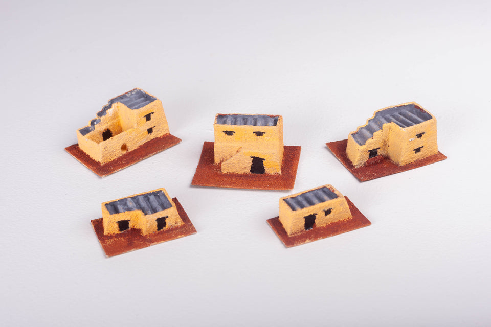 Tunisian Set of 5 Putz Houses by Jason Sargenti