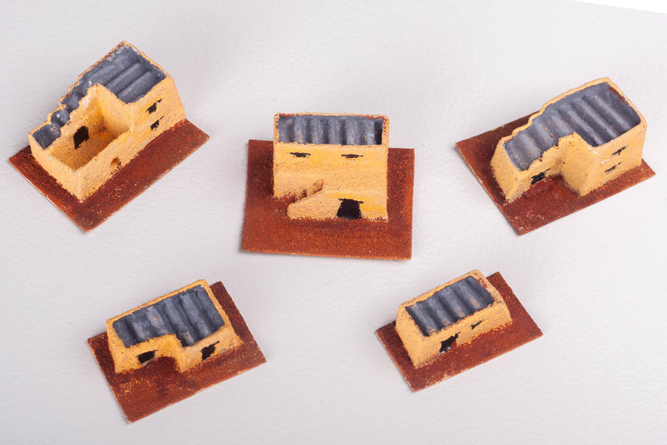 Tunisian Set of 5 Putz Houses by Jason Sargenti