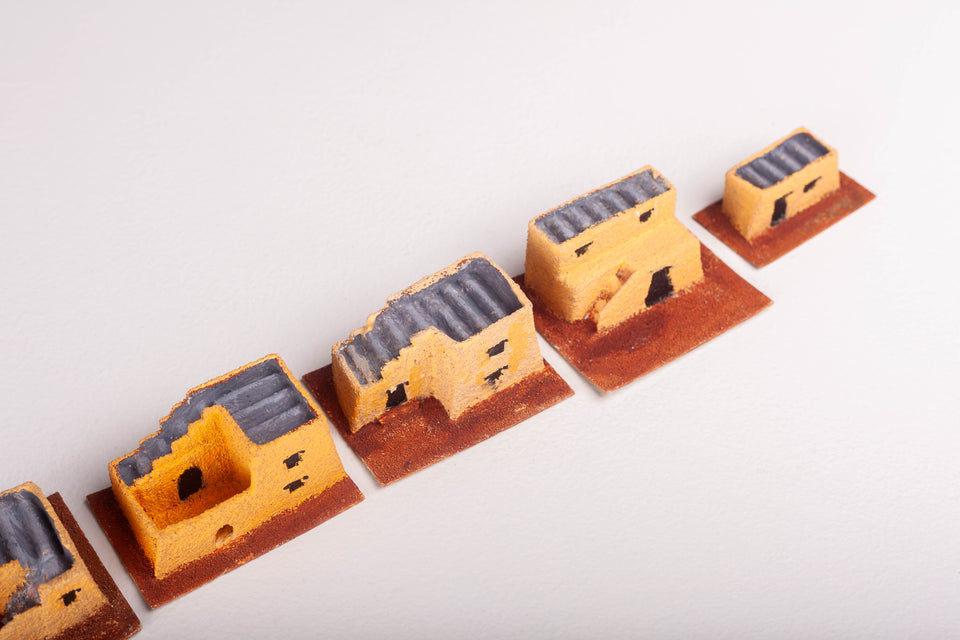 Tunisian Set of 5 Putz Houses by Jason Sargenti