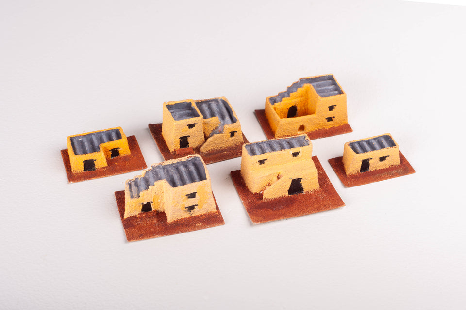 Tunisian Set of 5 Putz Houses by Jason Sargenti