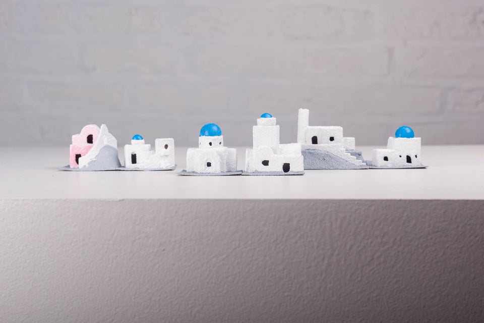 Greek Set of 6 Putz Houses by Jason Sargenti