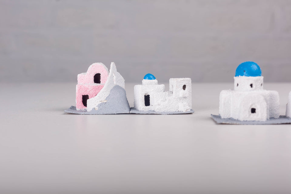 Greek Set of 6 Putz Houses by Jason Sargenti