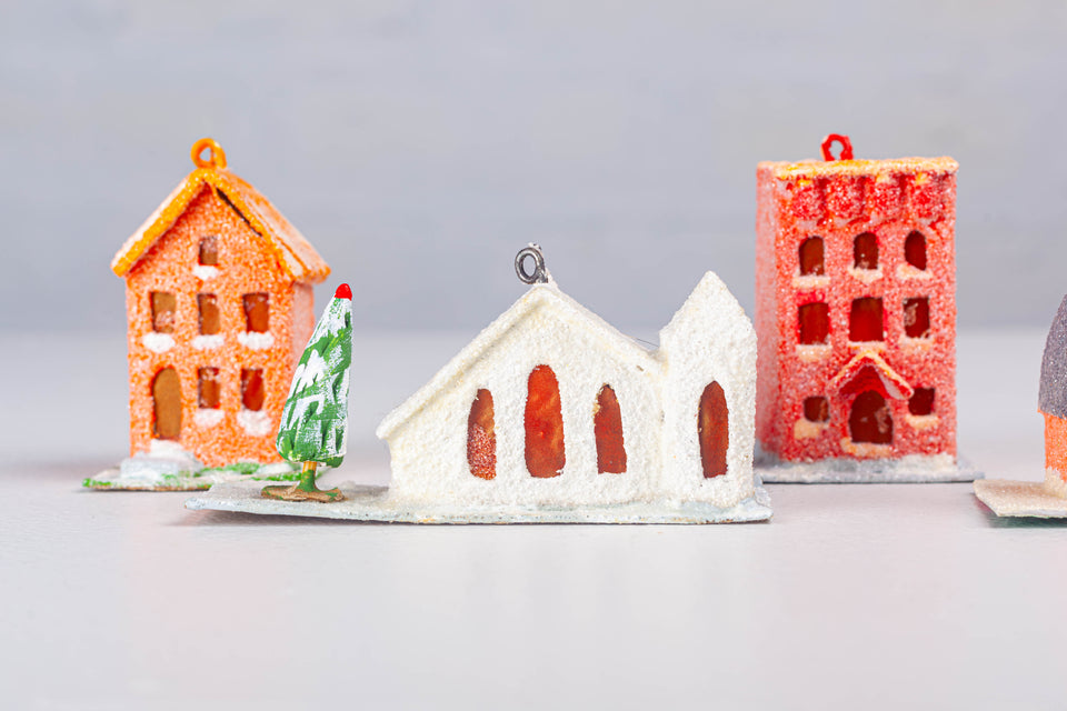 Snowy 1970s Church with Christmas Tree, Tree Ornament by Jason Sargenti