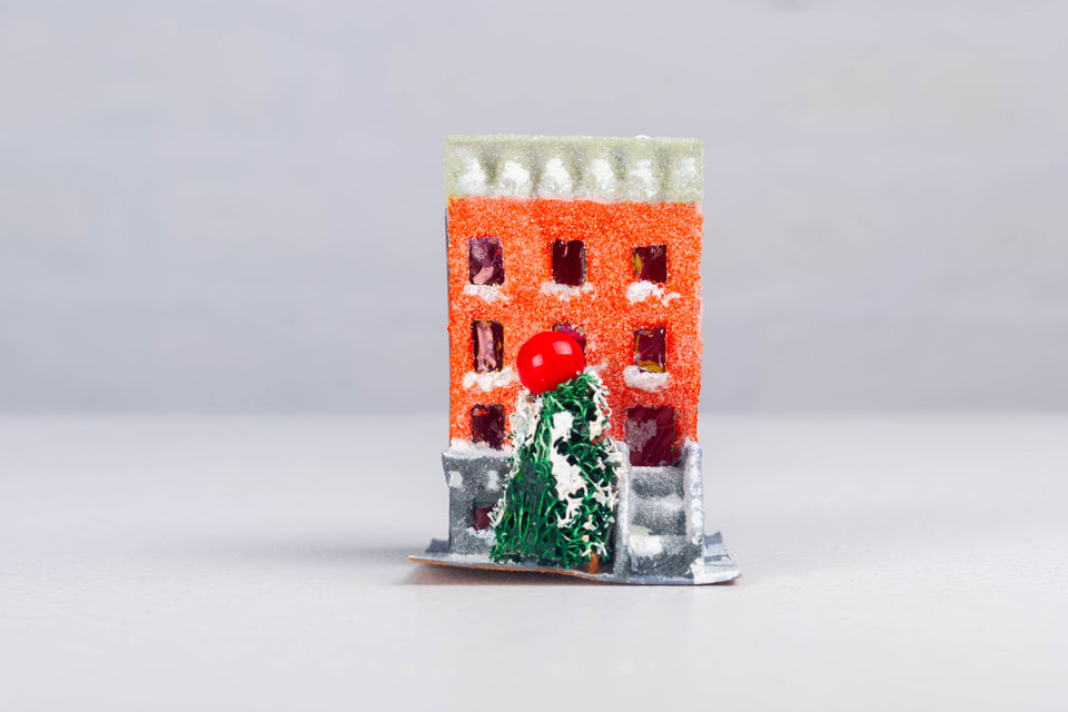 NY Building with Christmas Tree, Putz Houses by Jason Sargenti 2018