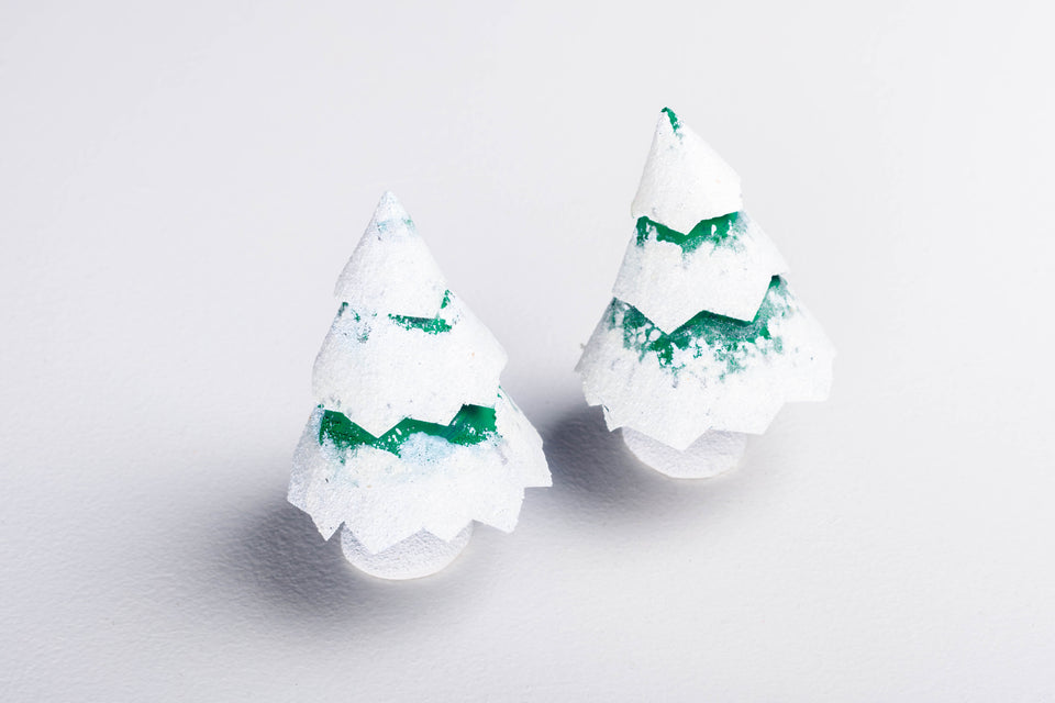 Set of Two Christmas Trees with box (3 sets available), Putz Houses by Jason Sargenti
