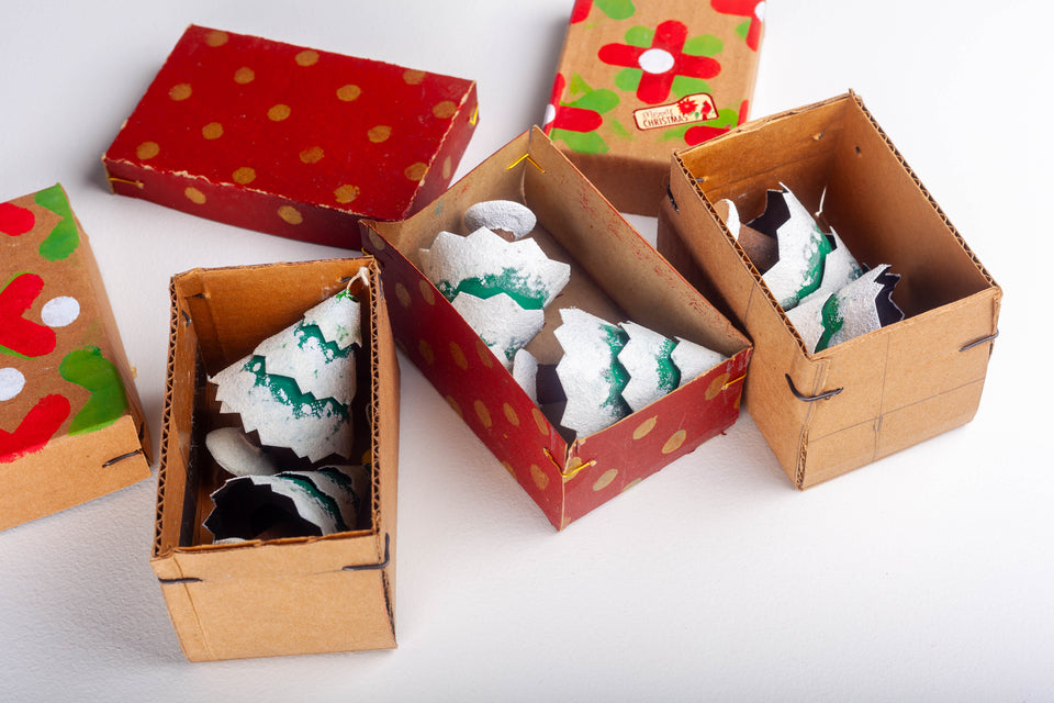 Set of Two Christmas Trees with box (3 sets available), Putz Houses by Jason Sargenti