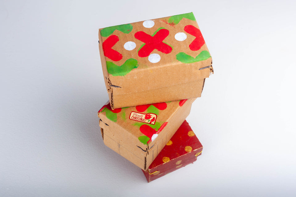 Set of Two Christmas Trees with box (3 sets available), Putz Houses by Jason Sargenti