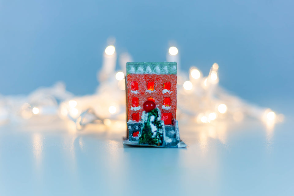 NY Building with Christmas Tree, Putz Houses by Jason Sargenti 2018