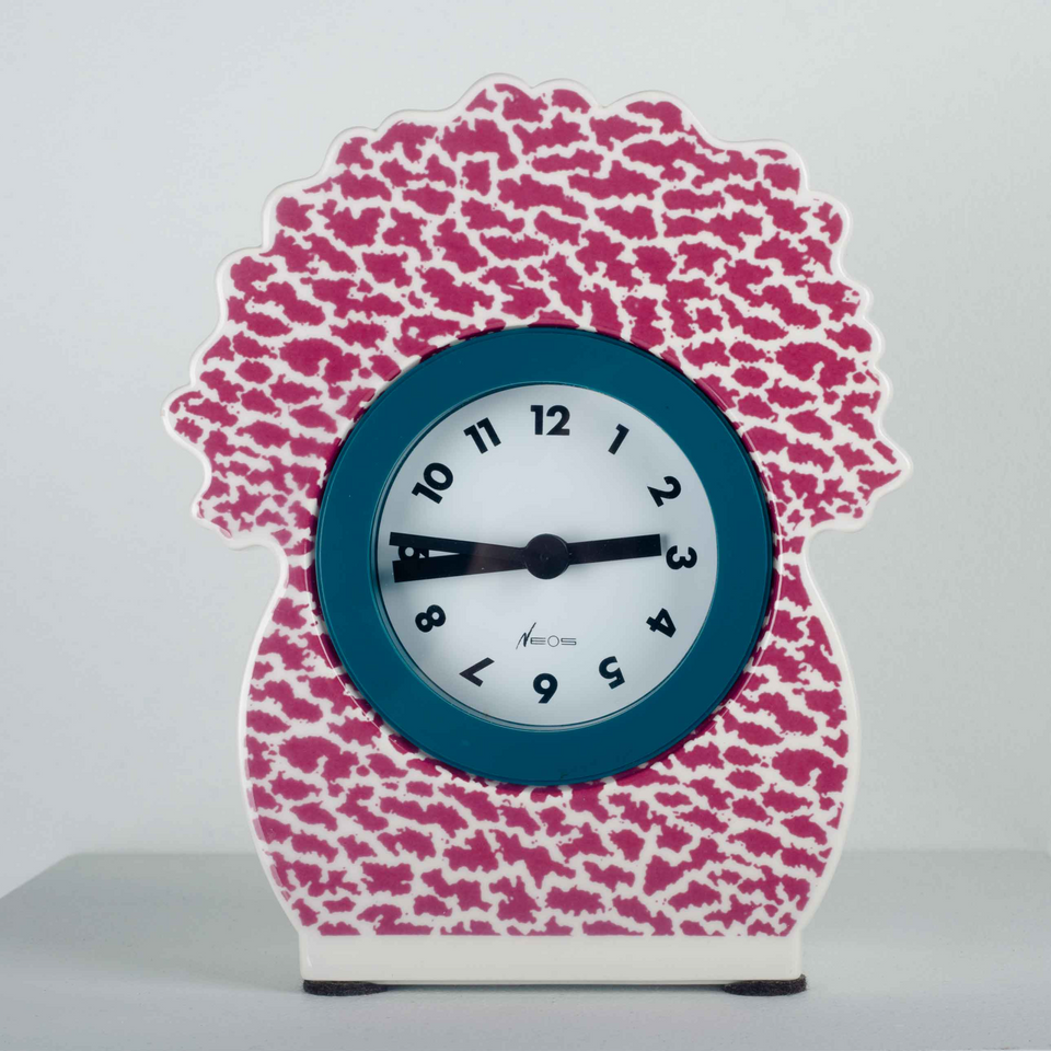 Pink Desk Clock by GEORGE SOWDEN for NEOS, Italy, 1980S