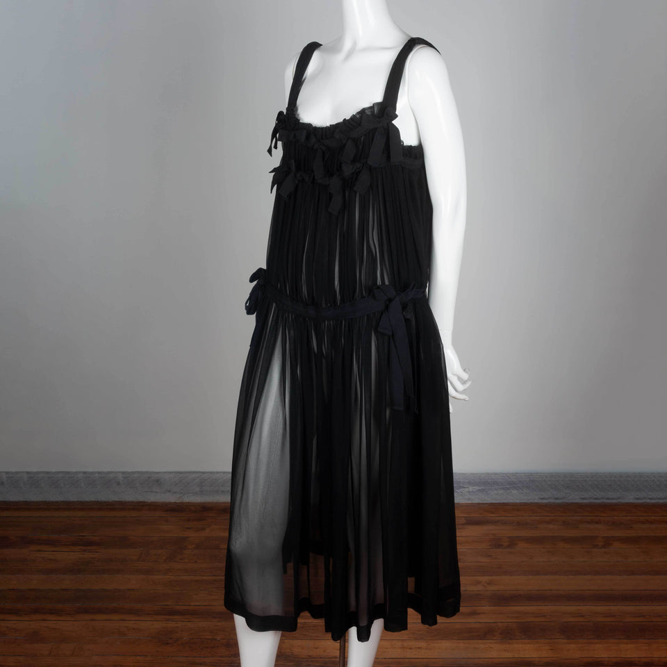 An oversized black chiffon dress from Japan by Comme des Garçons Tricot, vintage archive 2011.