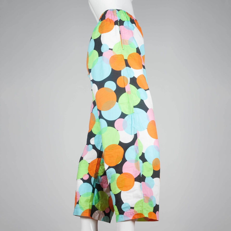 Comme des Garçons 2003 cotton pants from Japan with colorful circles.