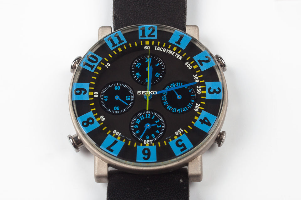 Seiko Sottsass blue first edition wristwatch made in Japan, 1992.