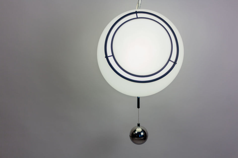 White Pendant Lamp, GUZZINI, Italy 1970s