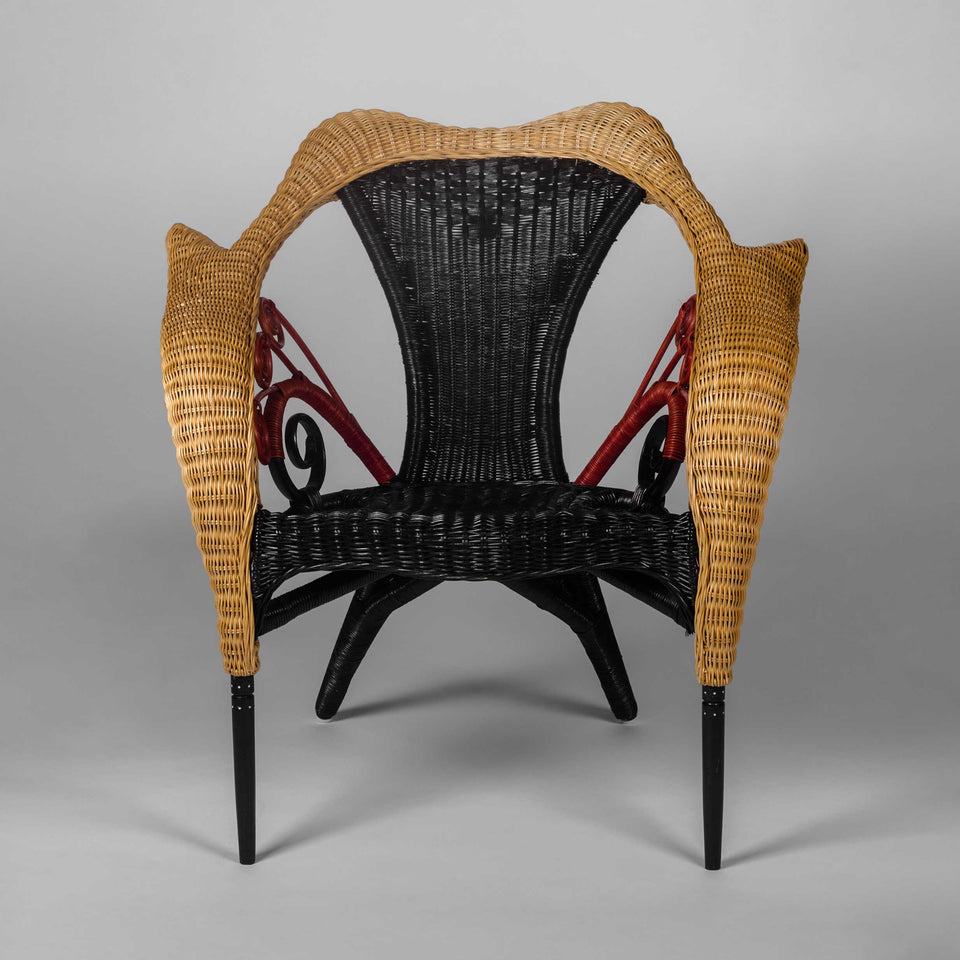 Rattan Armchair "Prorok" by BOREK SIPEK for DRIADE, Italy, 1988