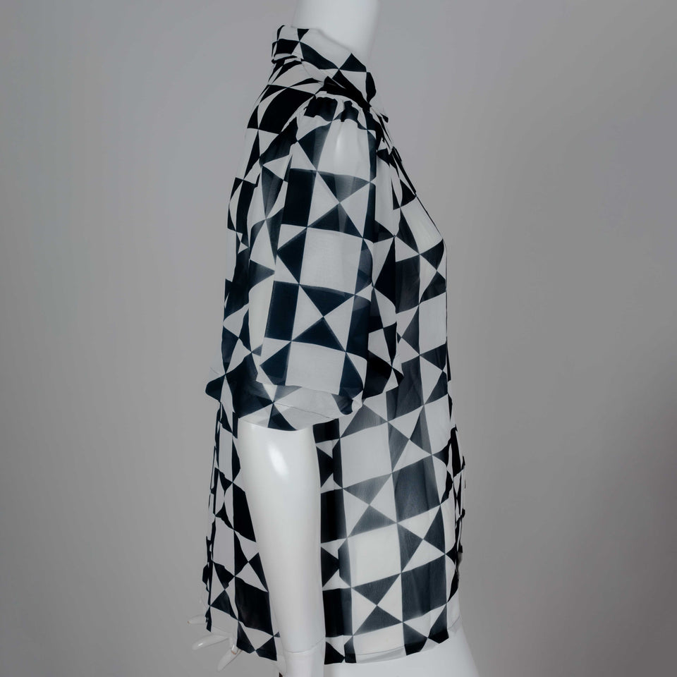 Comme des Garcons Tricot Sheer Checkered Collared Shirt, 1989