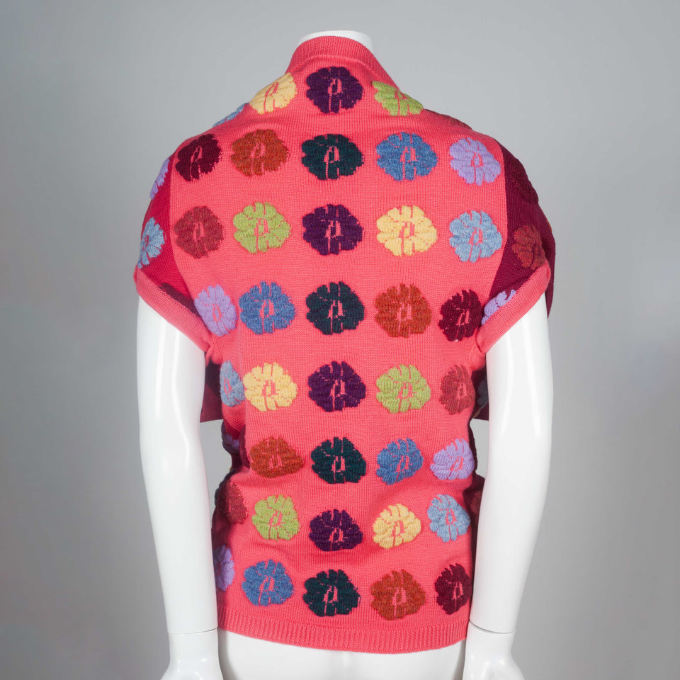 Comme des Garçons 1999 colorful wool wrap sweater from Japan.