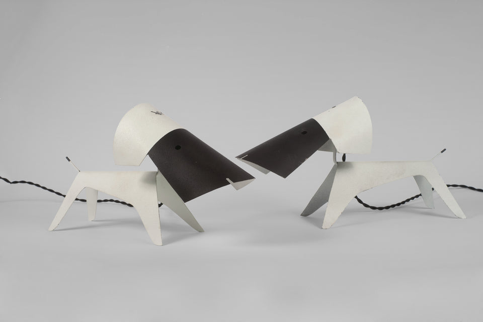 Puppy Lamps, Attributed to JEAN BORIS LACROIX, France 1950s