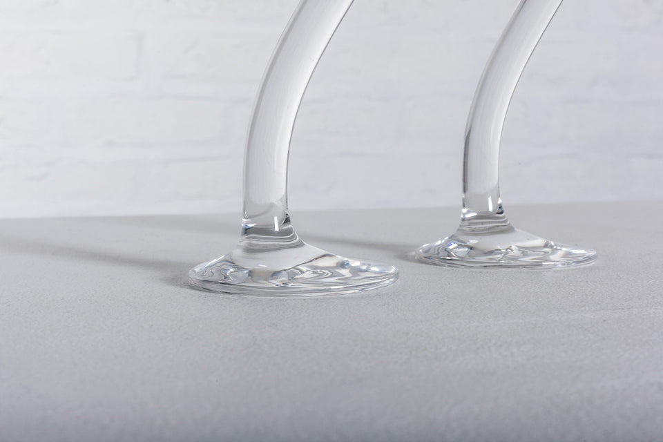 Pair of Crystal Candle Holders "Ergo" by Angelo Mangiarotti in 1995 for Colle, Italy
