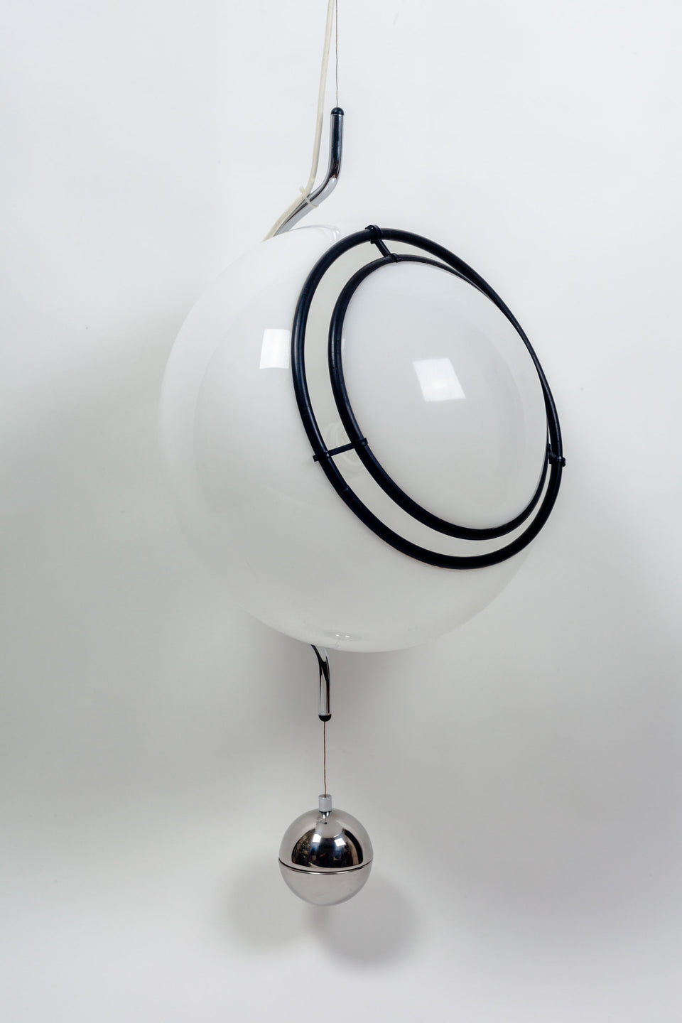 White Pendant Lamp, GUZZINI, Italy 1970s